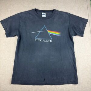 Pink Floyd Prism Graphic T-Shirt Mens XL Black Y2K Classic Rock Tee